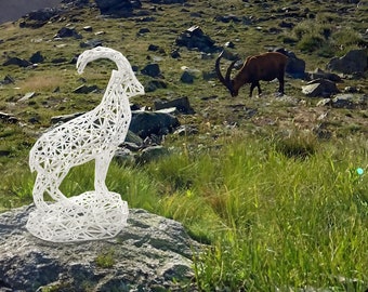 Steinbock Sternzeichen Skulptur, Astrologie Sternzeichen, Alpensteinbock Figur, Dekorativer Steinbock, Geschenkideen Sternzeichen