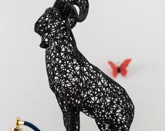 Elegant Aries Statue |  Astrological Ram Art | Unique Zodiac Sign Gift Idea | Ram Sculpture | Black or white Accent Decor