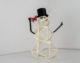 Modern Wire Snowman Sculpture | Sleek Minimalist Christmas Decoration for Home and Office | Cute Winter Holiday Centerpiece