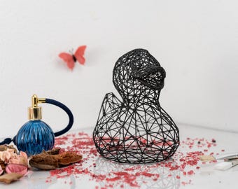 Unique Duck Figurine | Intricate Lattice Design | Charming Bath Room Ornament | Distinctive Housewarming Keepsake |  Living Room Accent