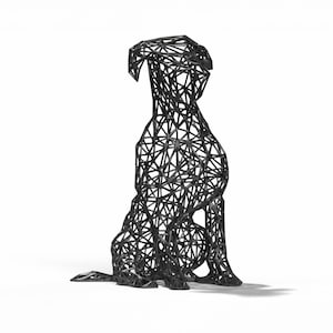 Pitbull-skulptur i en elegant tråddesign | Snygg dekoration för bokhyllor och skrivbord | Perfekt present till hundälskare