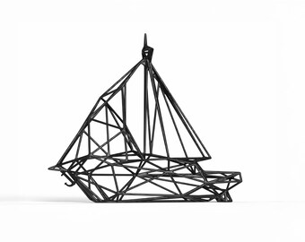 Sailboat Decor – Wireframe Ship - Nautical Home Decor or Office Centerpiece