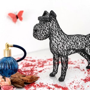 Stylish Schnauzer Dog Statue | Modern Office Desk Decor | Ideal Gift for Terrier and Dog Enthusiasts | Modern Canine Design