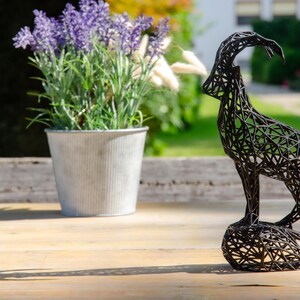 Geometric Ibex Sculpture | Black Alpine Wireframe Decor from Tyrol | Mountain Lover and Capricorn Gift bild 2