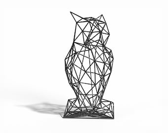 Modern Owl Figurine | Artistic Minimalist Decor for Home | Perfect for Bird Lovers | Unique Owl-Themed Gift | Nightbird Geometric Sculpture