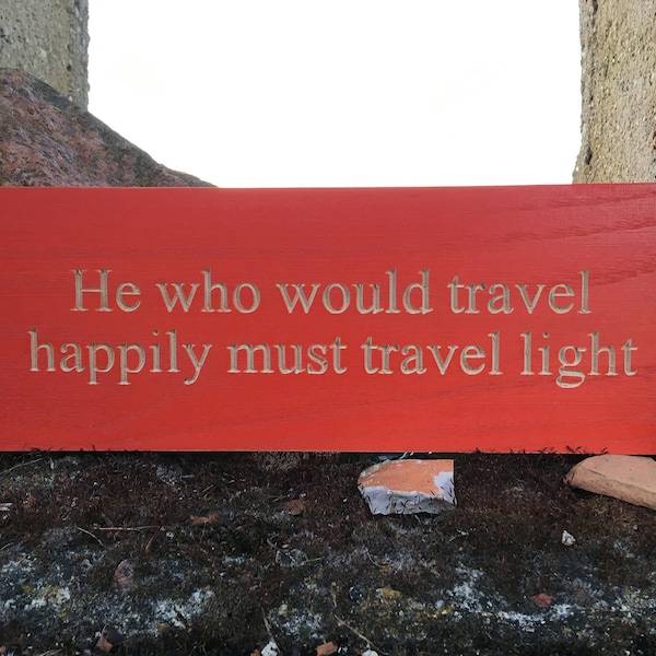 Travel sign. Real thick wood sign