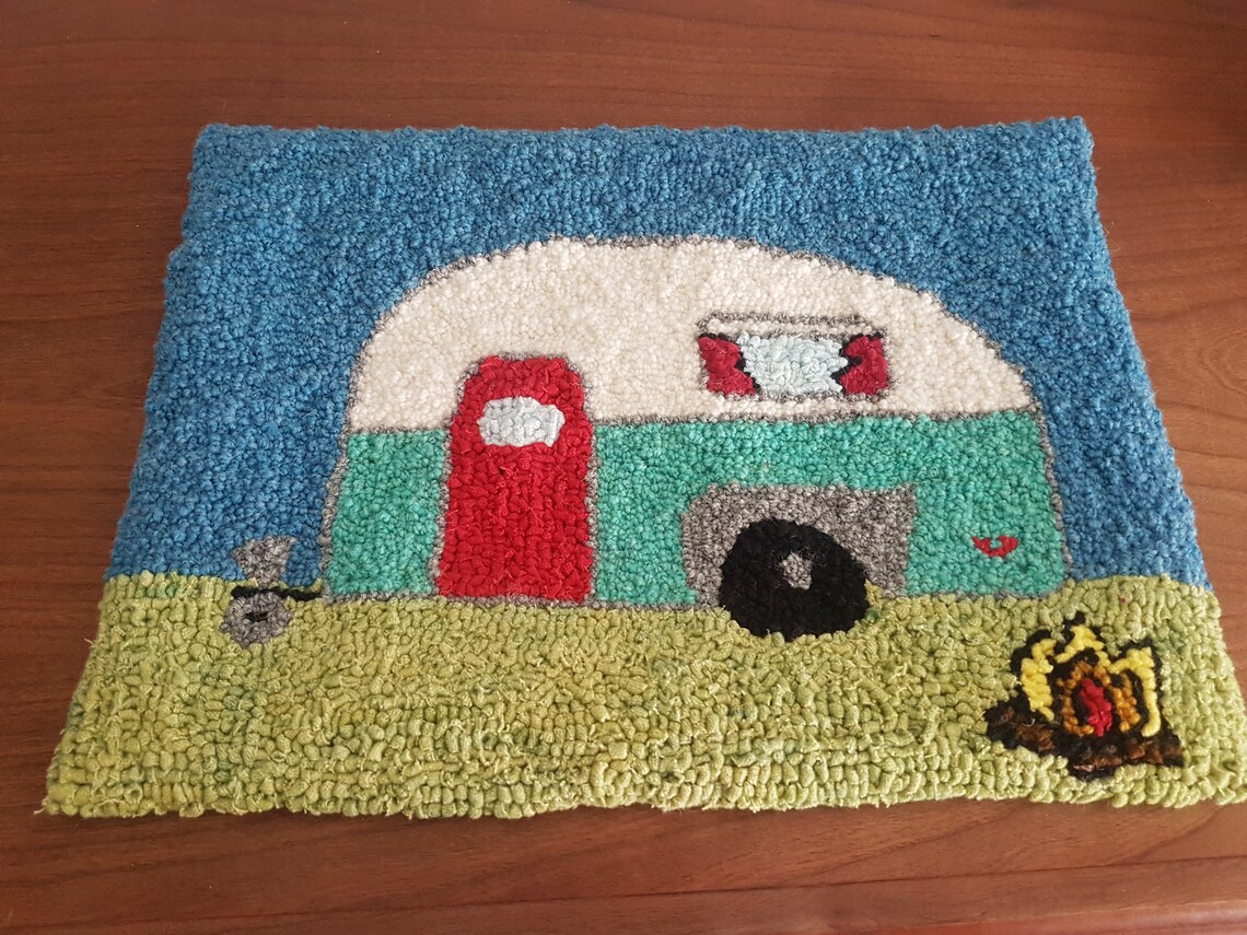 Retro Camper Rug Hooking Piece. Etsy
