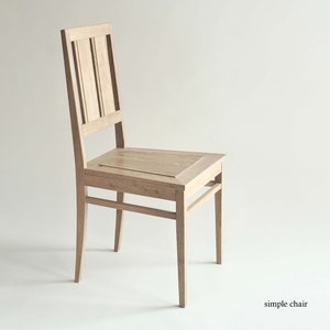 simple chair. oak dining chair. dining room furniture