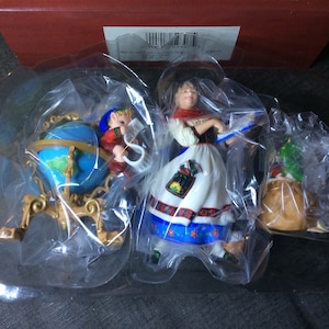 2001 Hallmark Ornament “Lettera, Globus, Mrs. Clause” 3 pieces New in Box