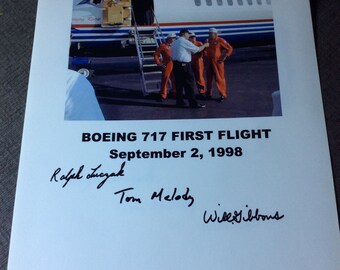 Boeing 717 First Flight Photo Signed By Crew (September 2, 1998) Original Autographs