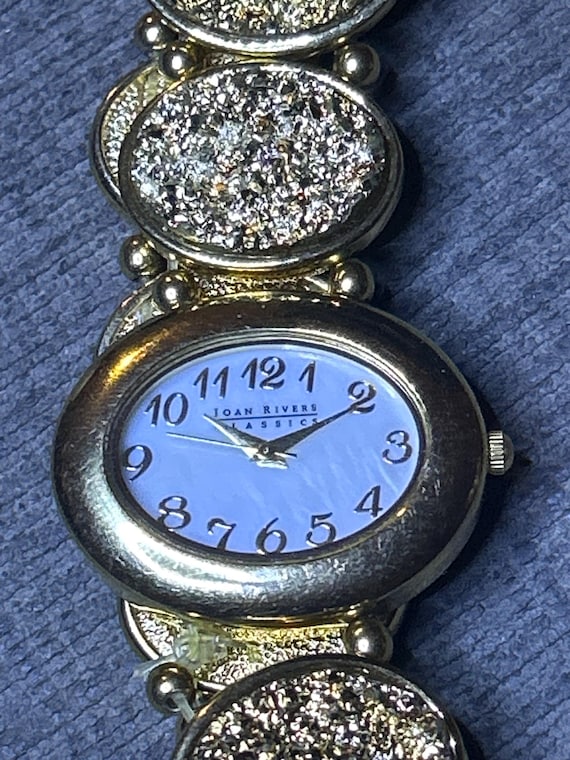 Joan Rivers Watch Elastic Gold Band Works Great-new Battery  display picture 1