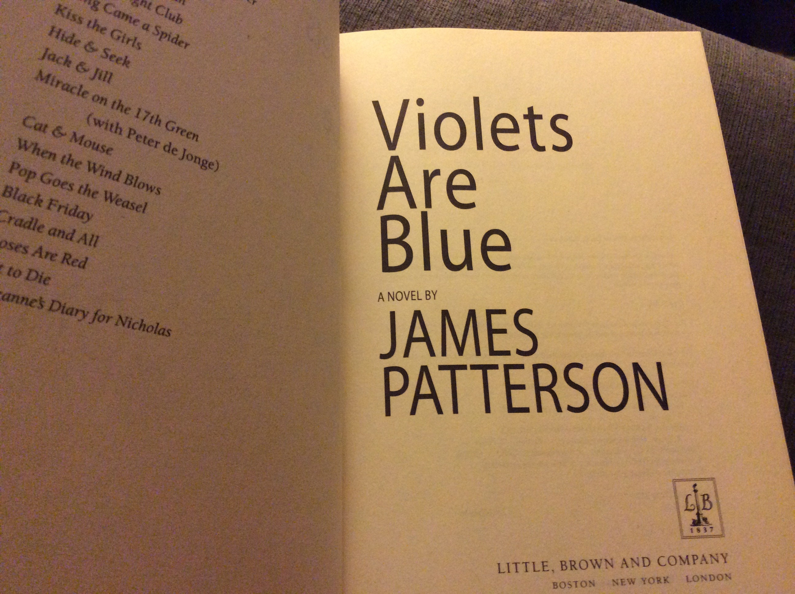 Violets are Blue by James Patterson hardcover 1st edition Etsy