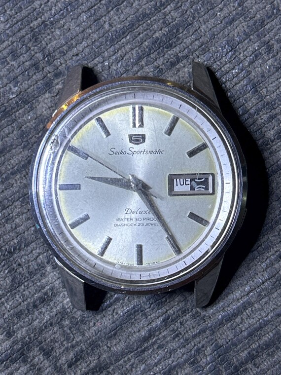 1960s Seiko Sportsmatic 5 Deluxe Diashock 23 Jewel works Great no Band Etsy