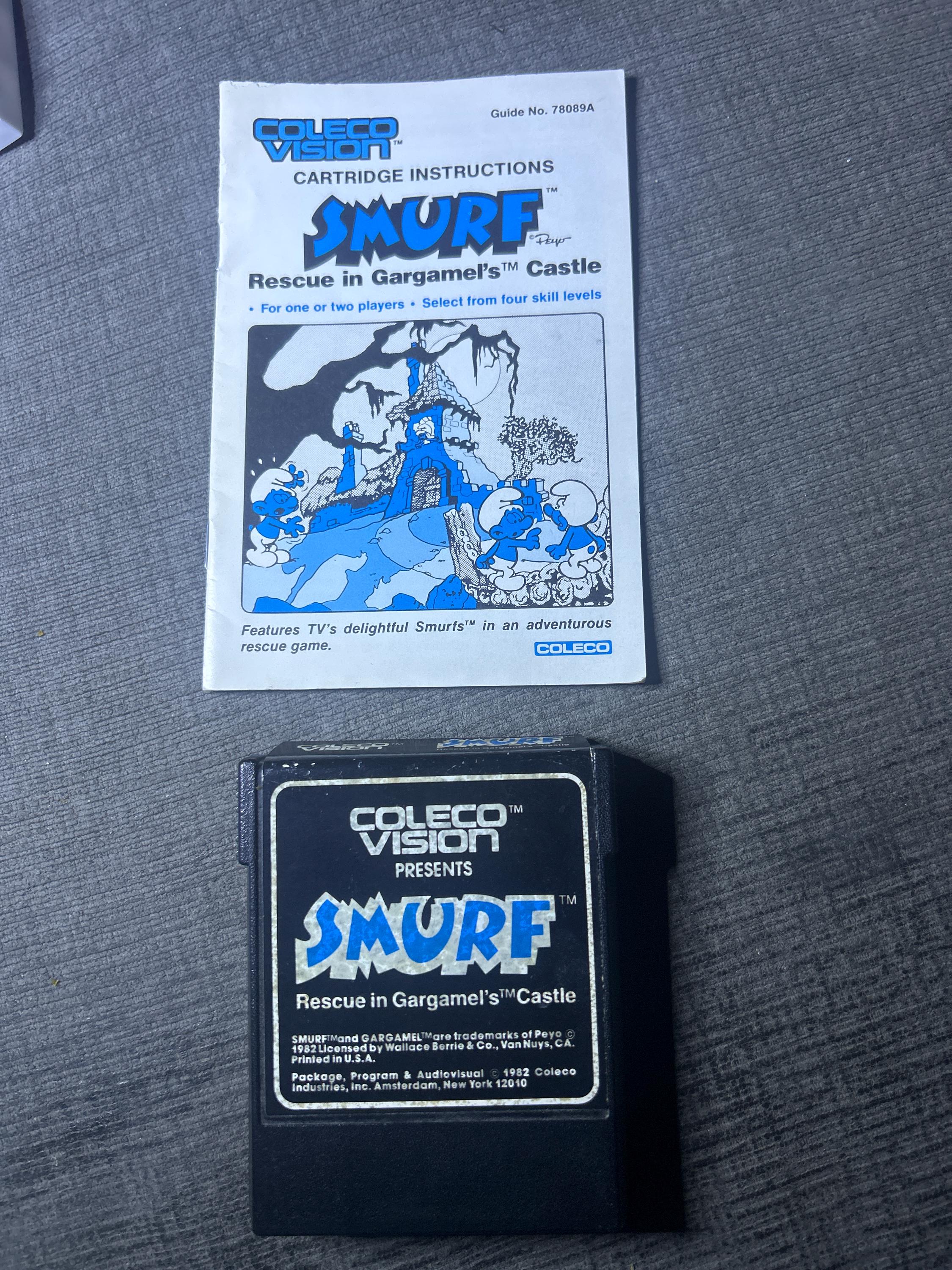 Coleco Vision Game (smurf) With Booklet “tested” - Etsy