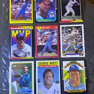 9 George Brett Baseball Cards “High Grade”