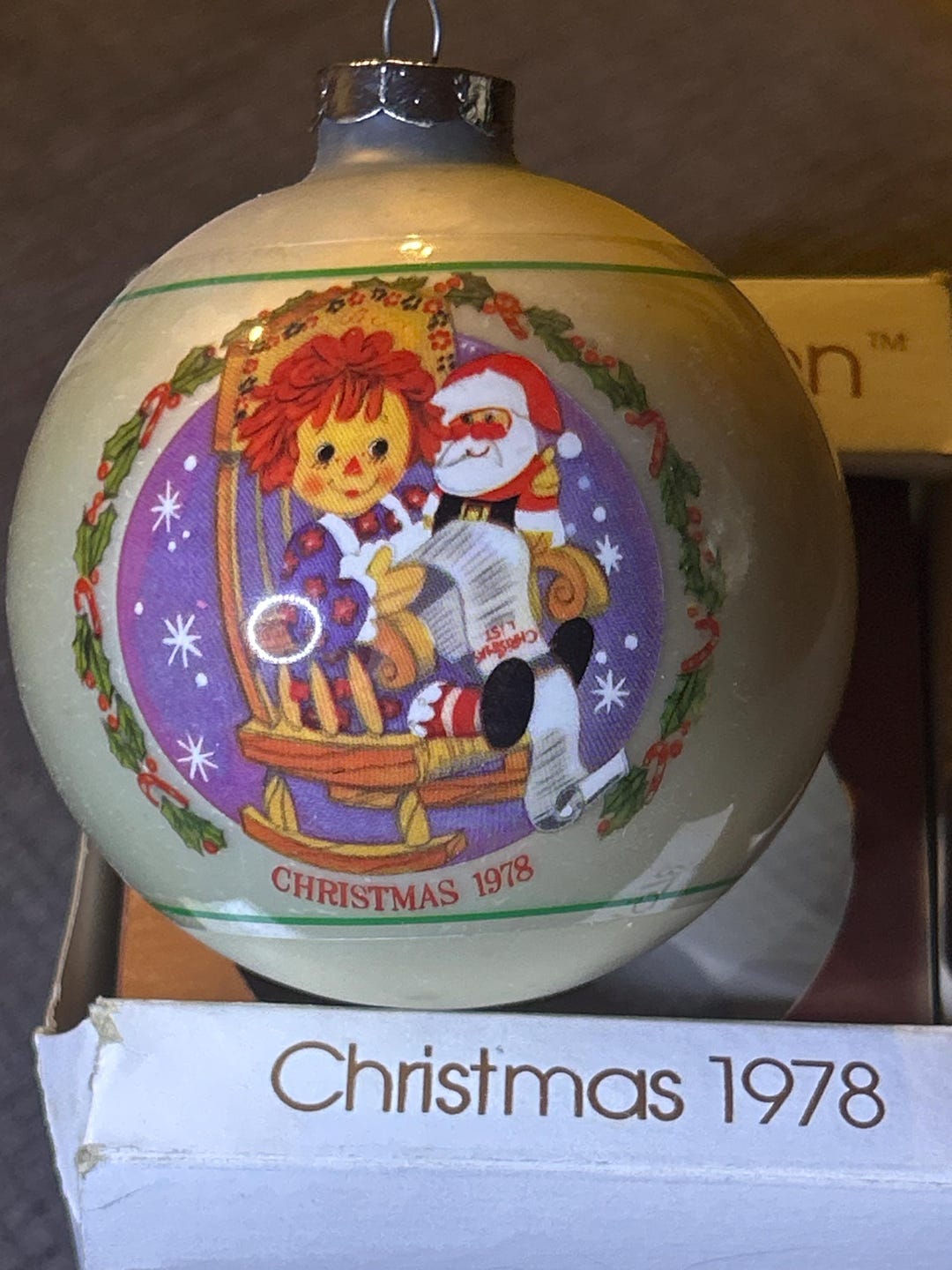 1978年 ラガディ・アン オーナメント（ガラス）新品箱入り「シュミット