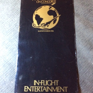 John Player Concorde World Tour in Flight Entertainment Guide (Rare) 1986 signed by Captain