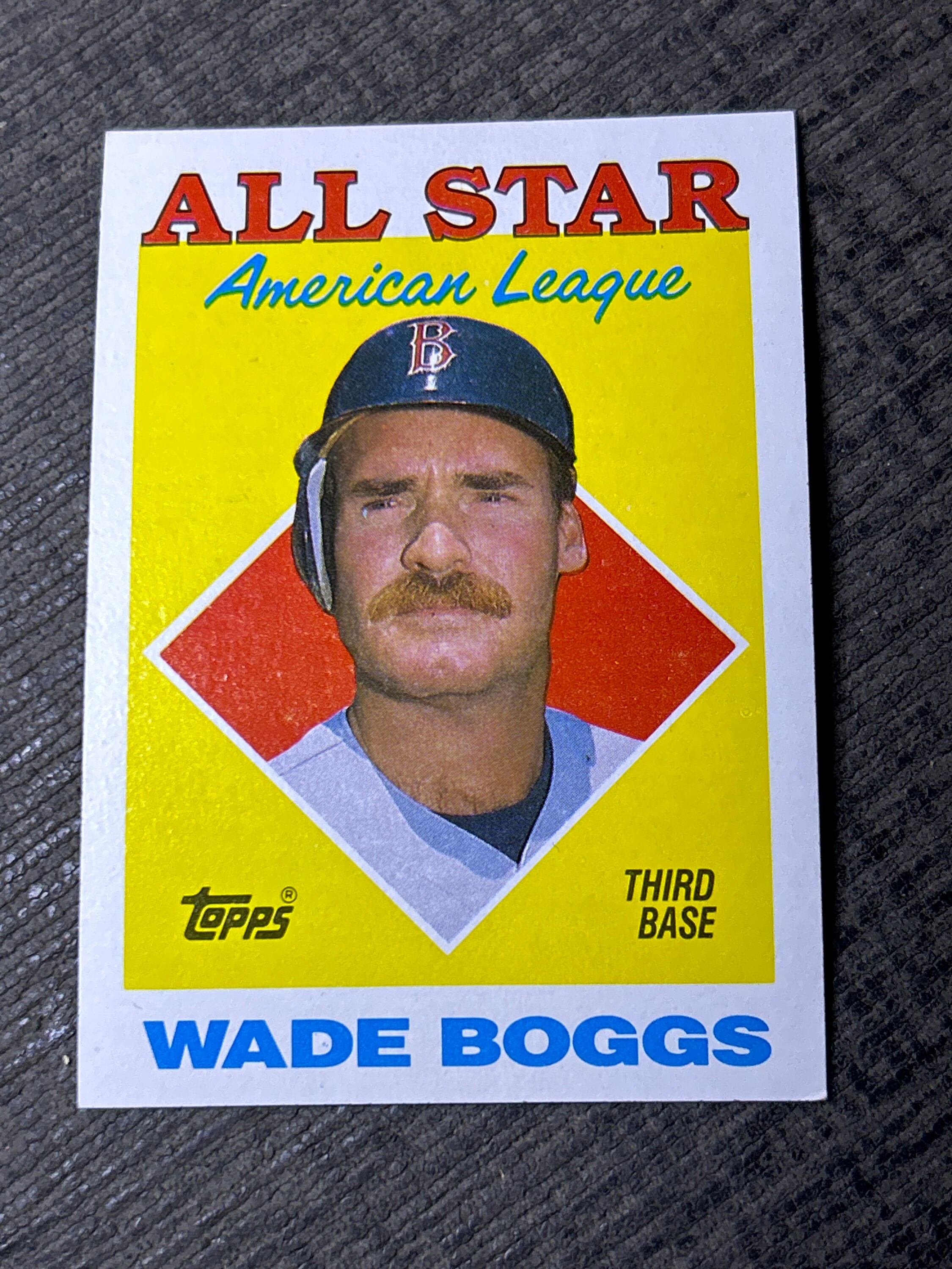 Wade Boggs Error Card (teardrop) 88 Topps Allstar #388 - Etsy