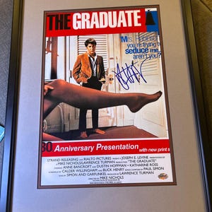 Dustin Hoffman Autographed “The Graduate Poster”  COA (14 1/2 x 10 Poster in 20 x 15 1/2 Frame) Free U.S. Shipping