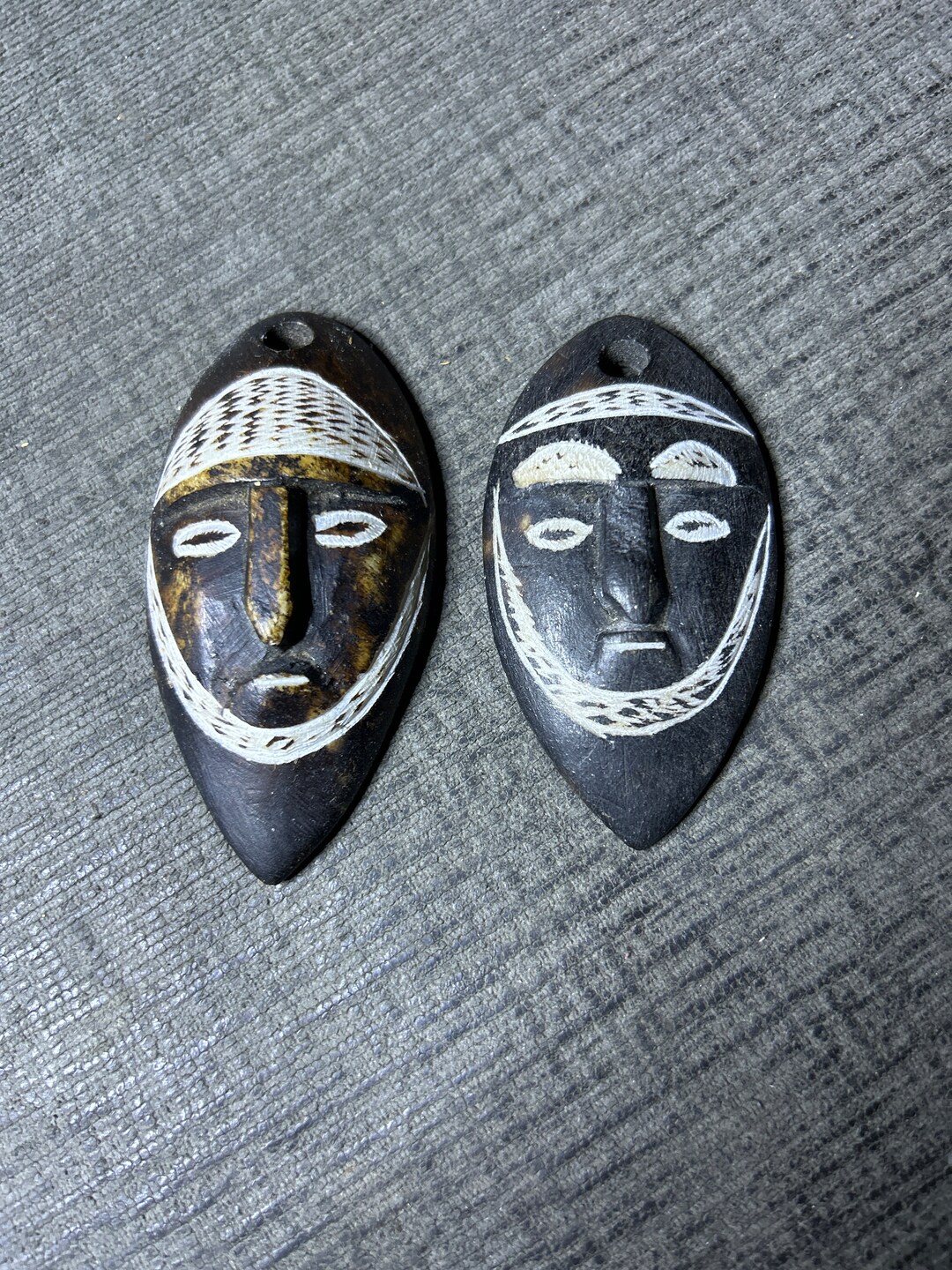 2 African Hand Carved Stone Masks 3 Inch Masks Etsy