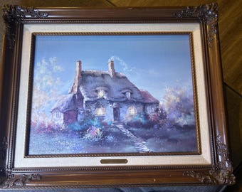 Marty Bell『Rose Bower Cottage』限定品・証明書付き Marty Bell Print “lullabye Cottage” Signed-numbered 829-900
