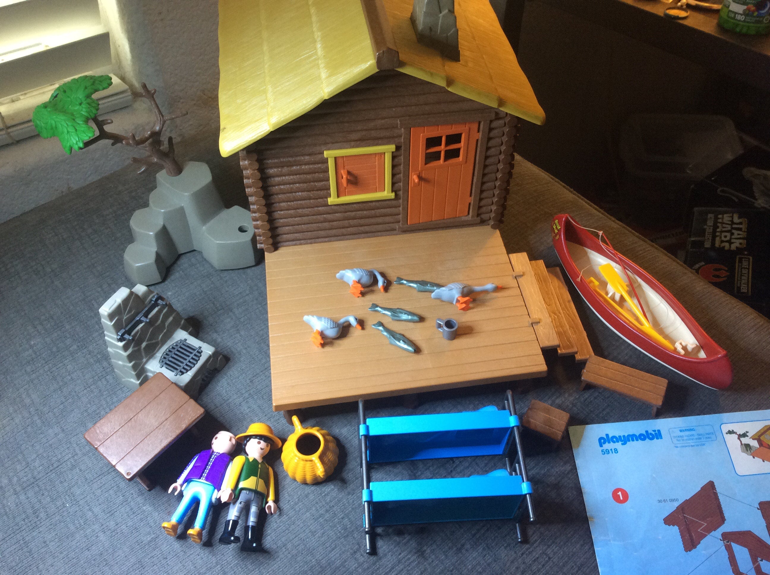 Playmobil 5918 Cabane en rondins avec accessoires incomplets