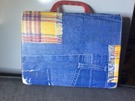 1970s King-seeley Denim Plaid Vinyl Lunchbox With Thermos - Etsy