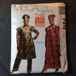 8689 McCalls Sewing Pattern Uncut Misses Emeaba Emeaba African Fashions Two Piece Dress Hat Headwrap Size 18 