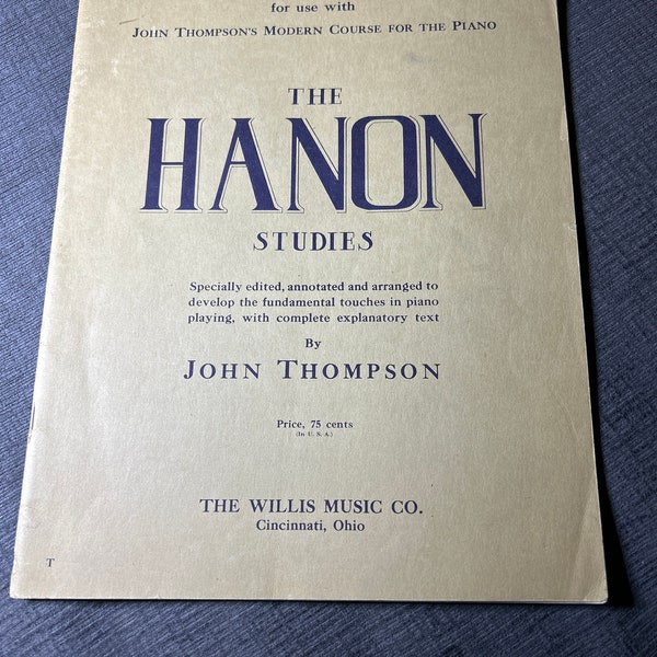 The Hanon Studies door John Thompson (Softcover) Zeer goed