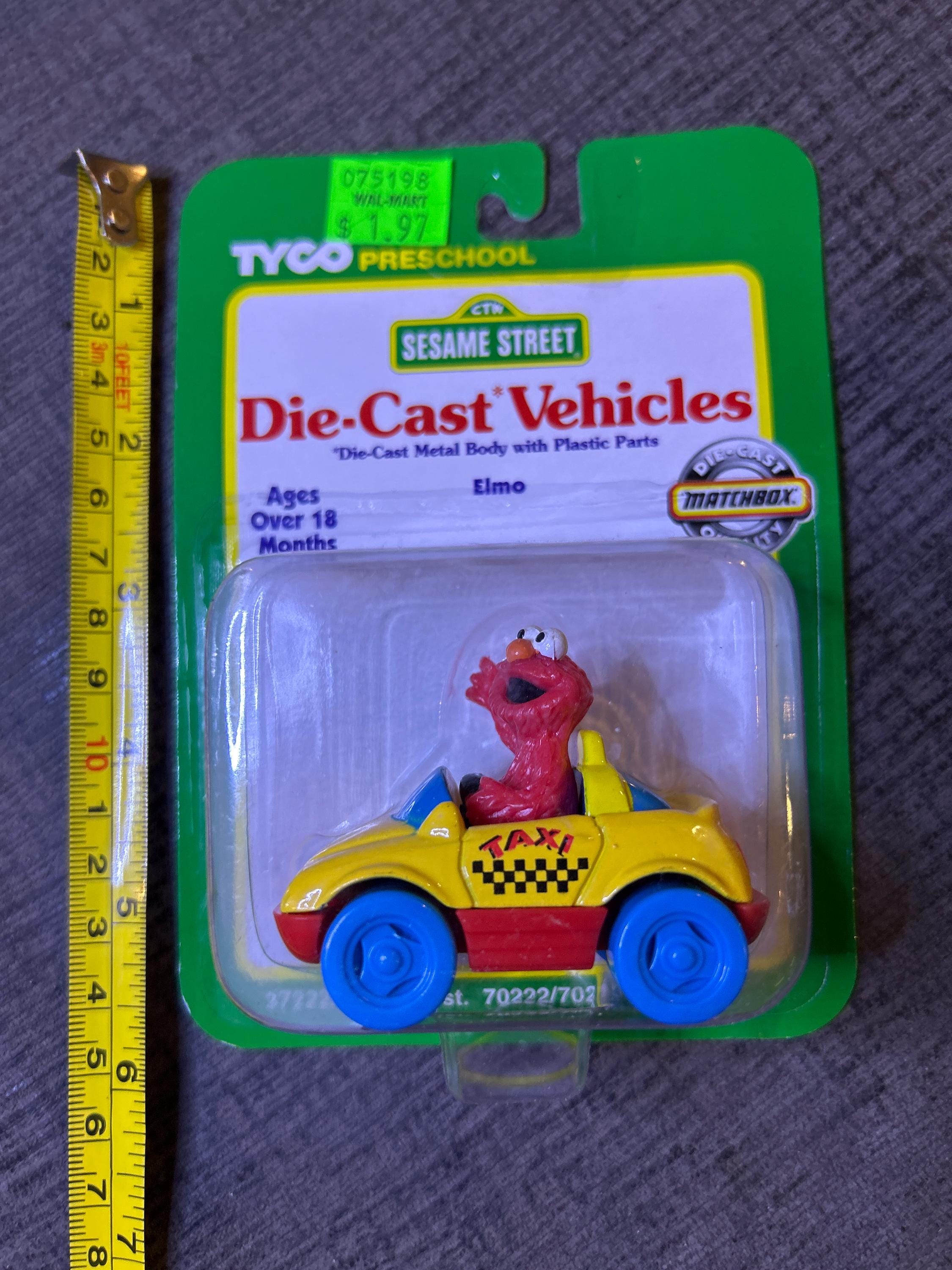 Sesame Street TYCO Die Cast Vehicle “elmo in Taxi” New on Card 1996 ...