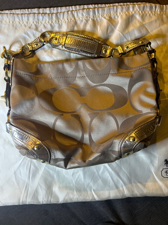 Coach Hobo Silver Metallic Purse - image 1