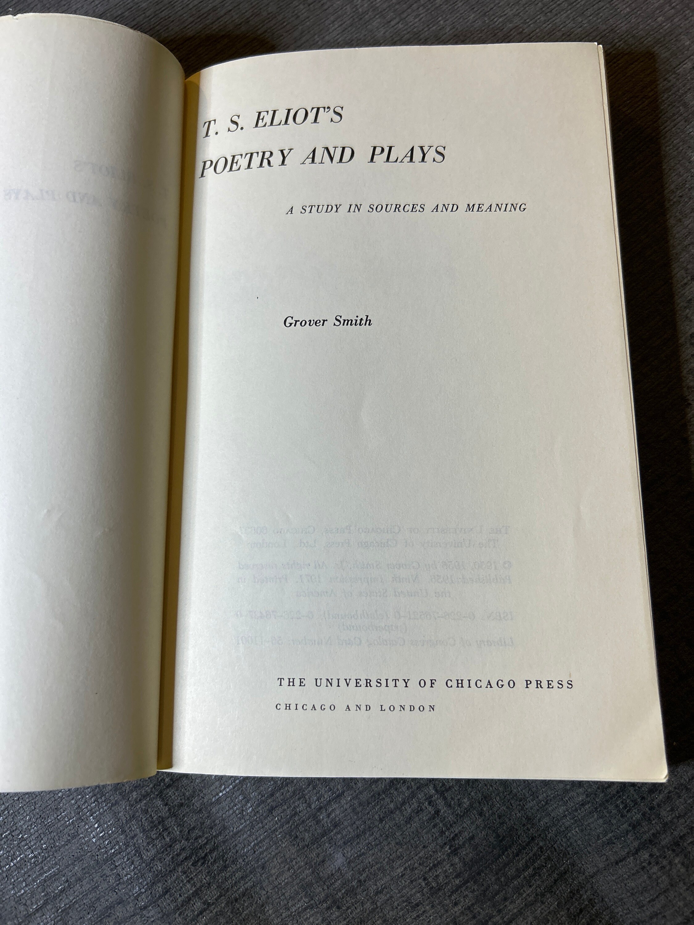 T.S. Eliot's Poetry and Plays. A Study in Sources and Meaning by