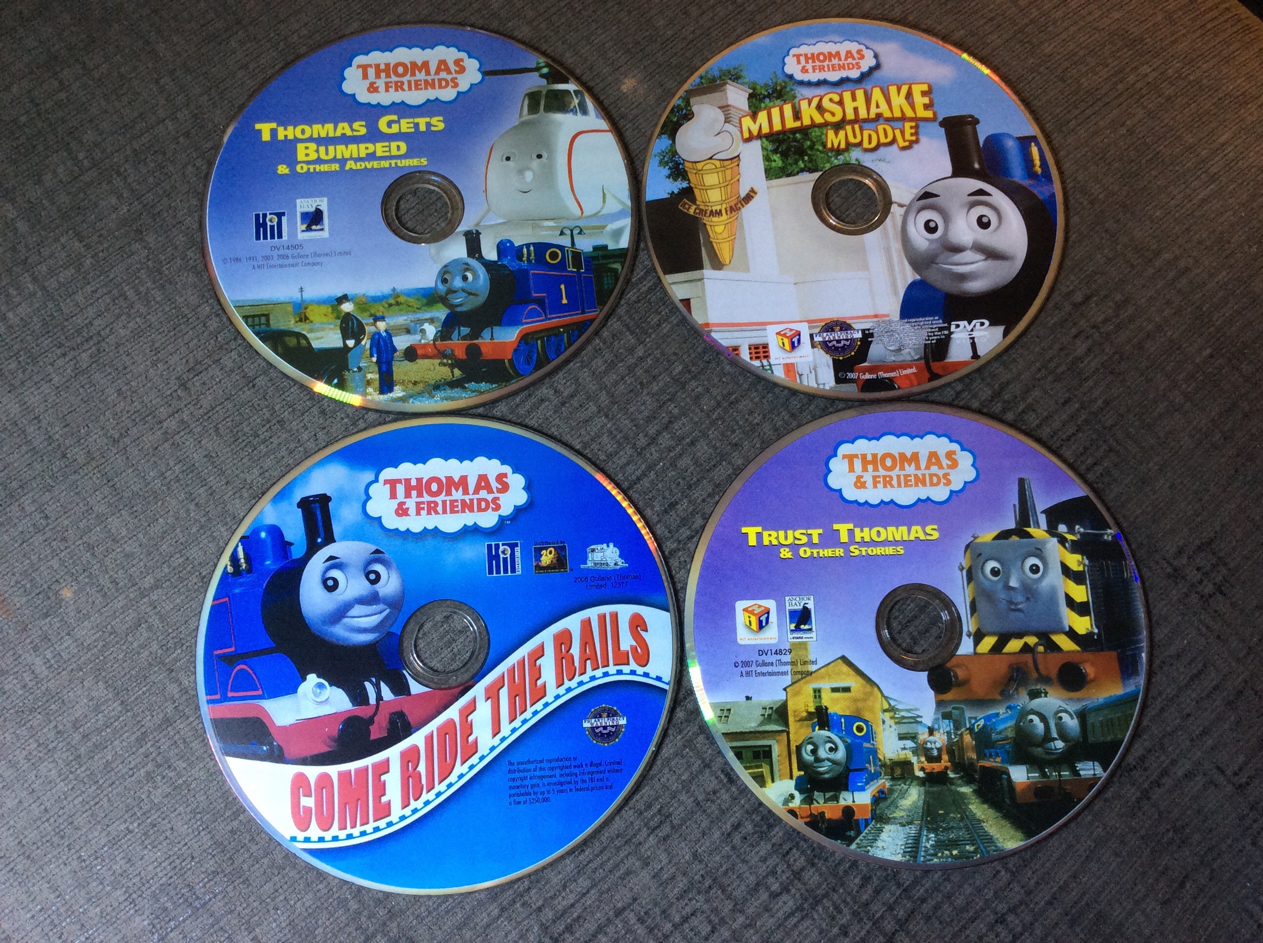 4 Thomas and Friends Dvd's (tested-light to No Wear) No