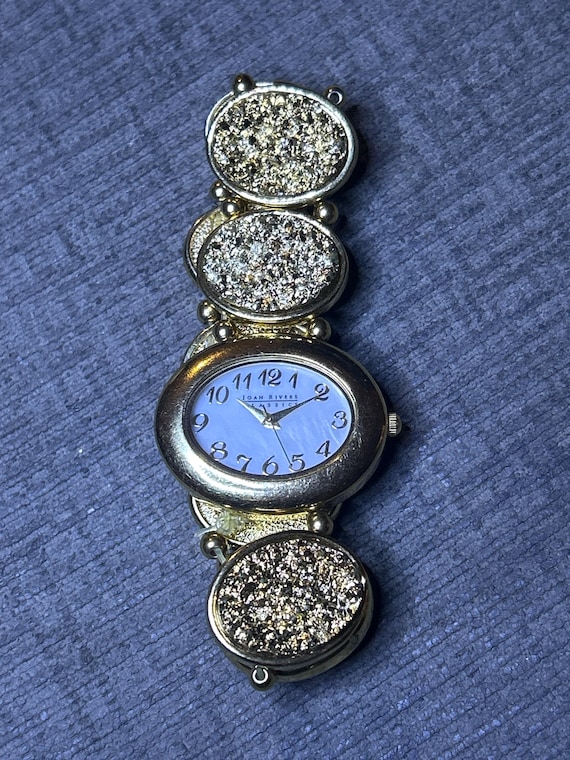 Joan Rivers Watch Elastic Gold Band Works Great-new Battery  display picture 1