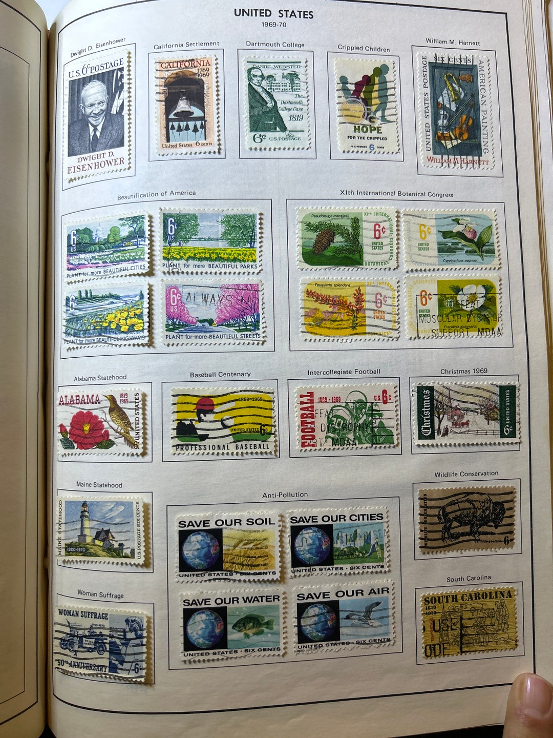 70 U. S. Postage Stamps (1970-73) Used on Sheets - Etsy