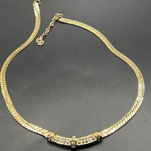 Christian Dior 15’ Gold Necklace (Rhinestones)