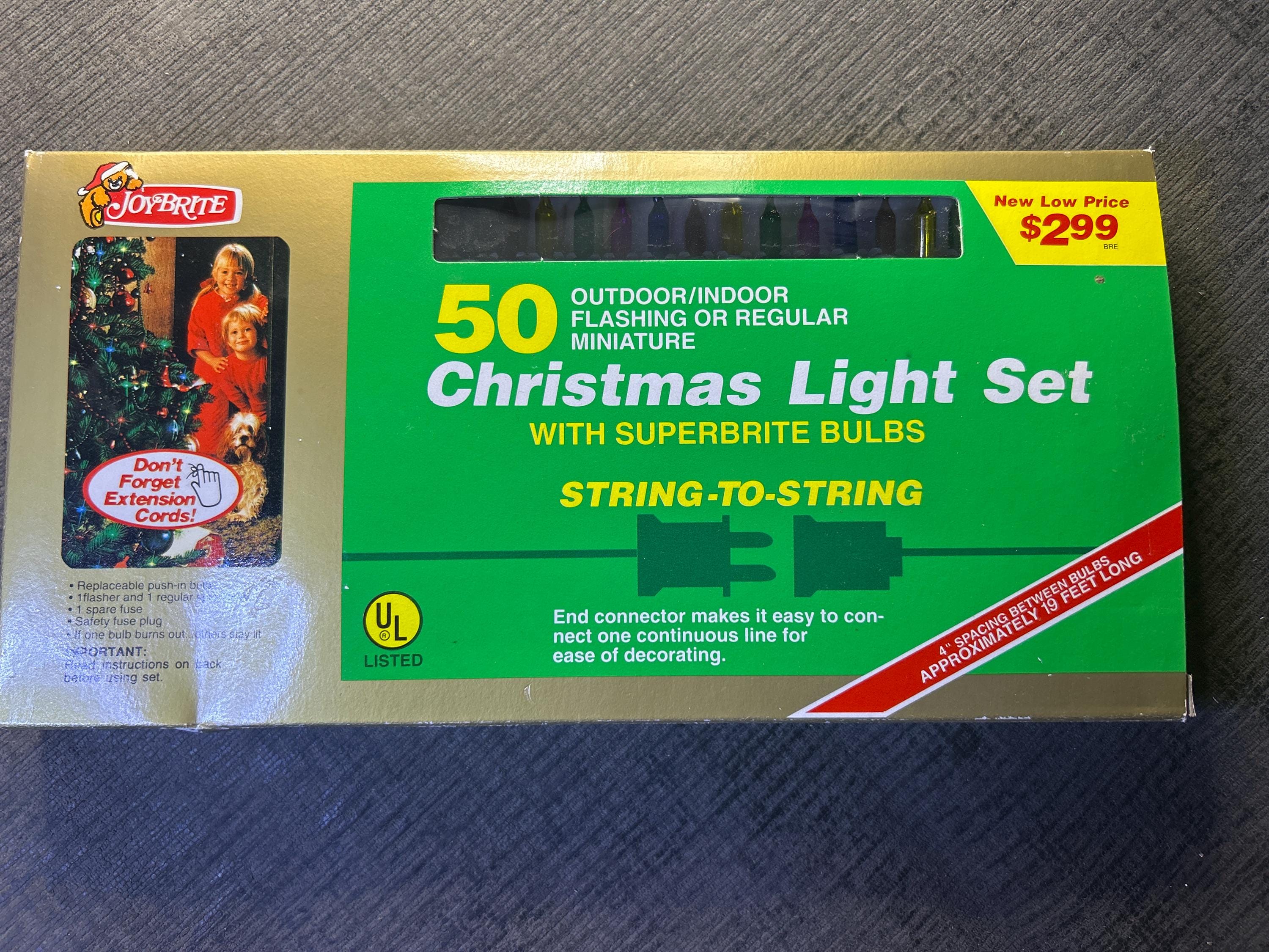 Joybrite Christmas Light Set 50 Lights (new Old Stock) Flashing or