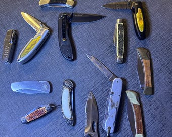 14 Folding Pocket Knives (Ace-Maxam-Smith and Wesson ) ++++Rough to Like New