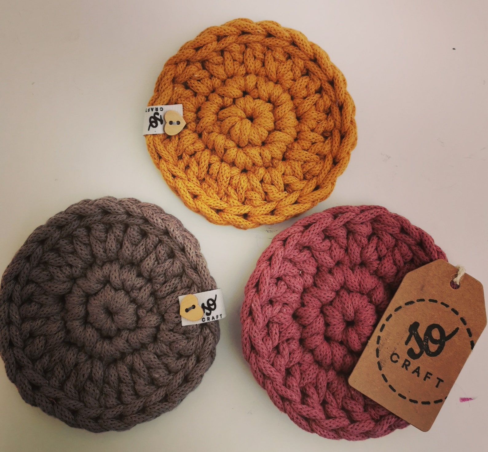 Handmade Crochet Tea Coffee Coaster Set of 4 Unique Gift Etsy