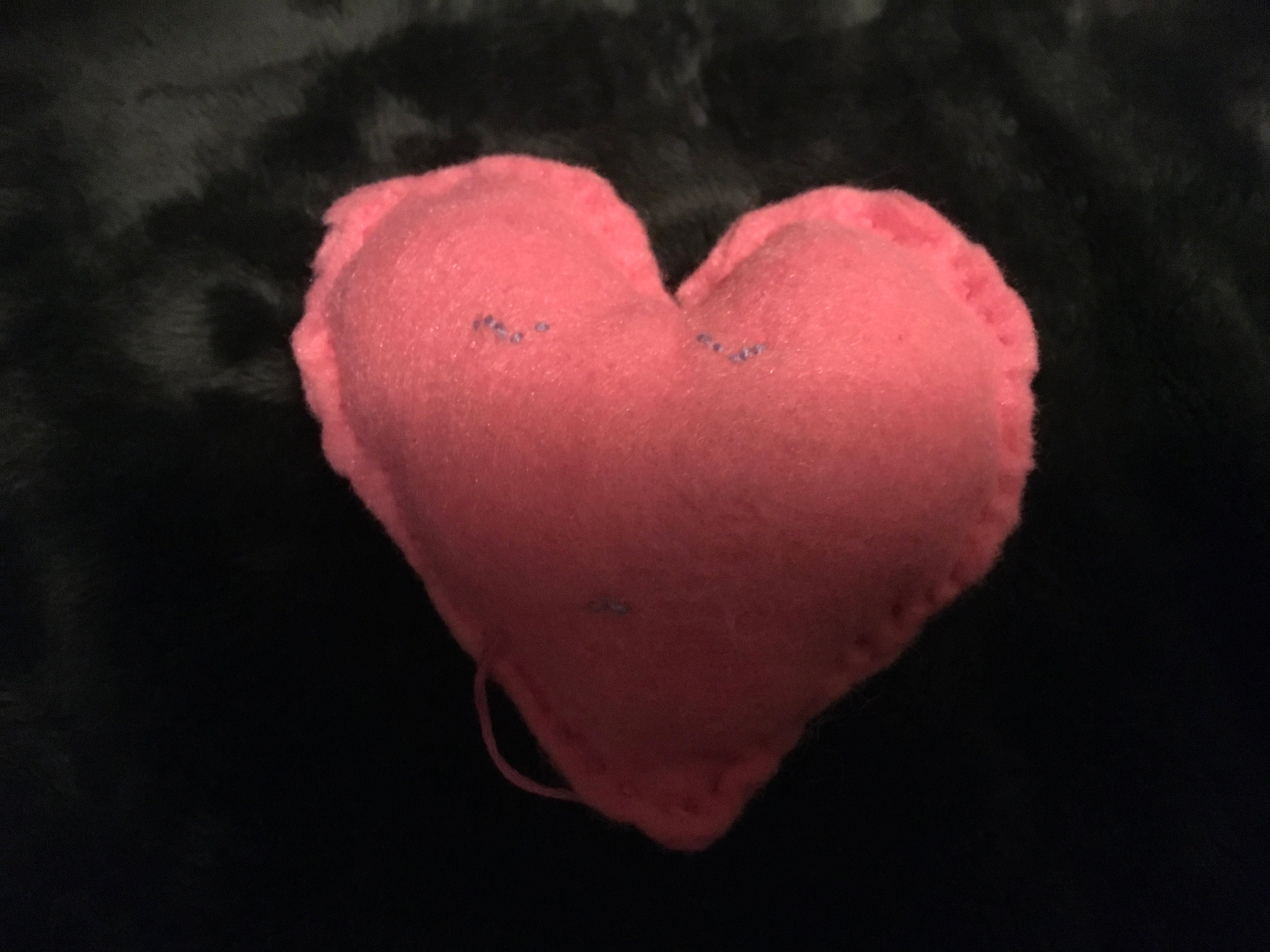 Pink heart plush | Etsy