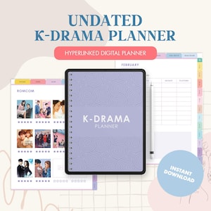 Undated K-Drama Planner | Digital K-Drama Planner | Goodnotes K-Drama Planner | Undated K-Drama Tracker | Digital Planner | K-Drama Journal
