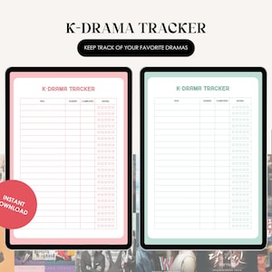 K Drama Tracker K-Drama Watchlist Tracker K-Drama Re-Watchlist | Korean Drama Digital Template | K-Drama Digital Planner | K-Drama Printable