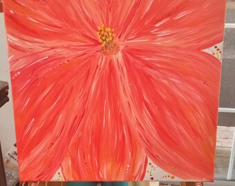 Acrylic Sunset Orange Flower