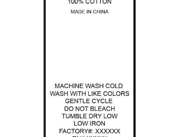 Editable Care Label + Tear Away Neck Label Template | Fashion Label Layout for Production | Instant Download