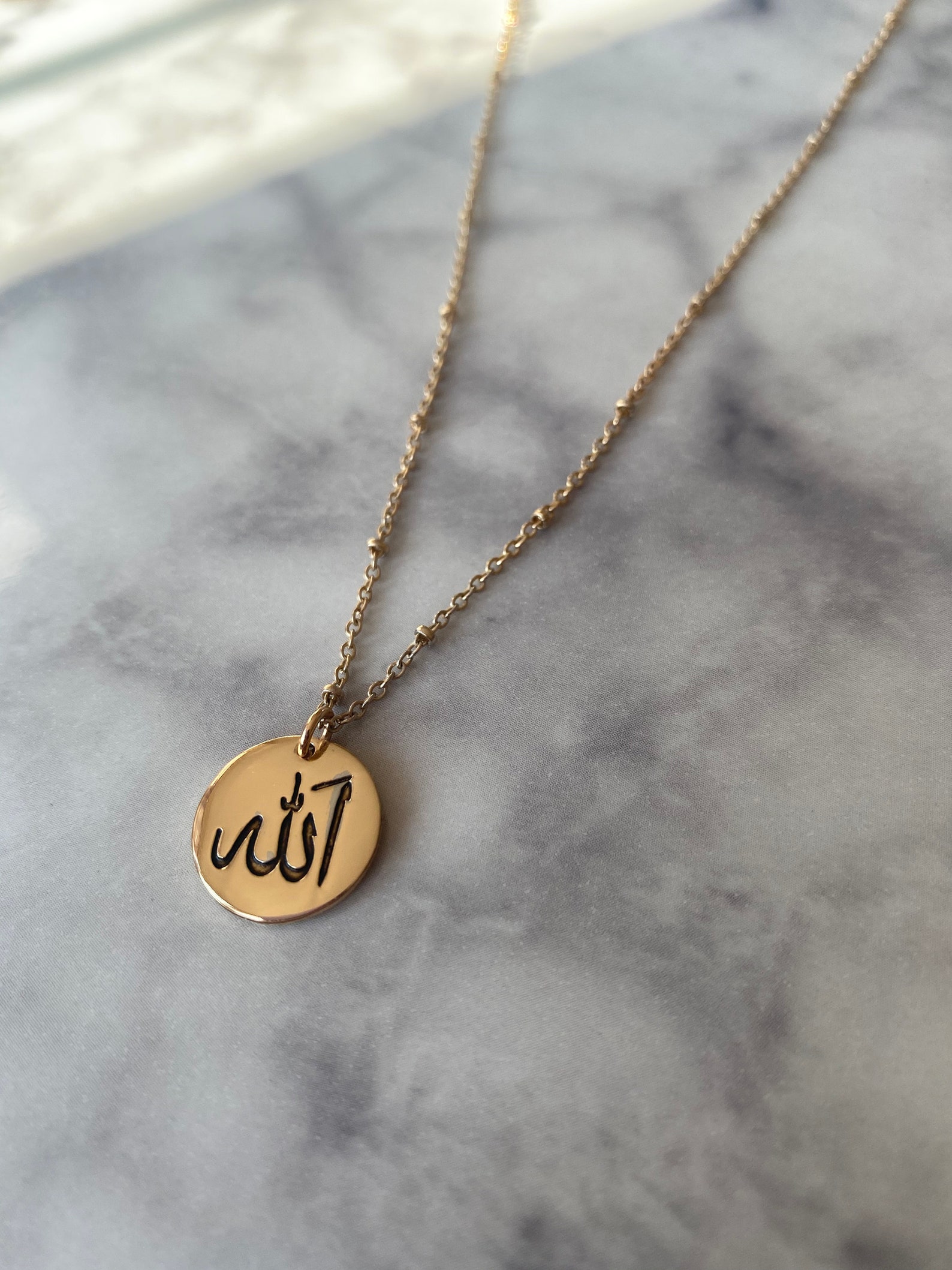 Allah Coin Necklace - Islamic Jewellery - 18k Gold Plated - - Etsy UK