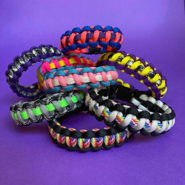 Pulseras LGBTQ+ Paracord, Paracord Gay, Paracord Arco Iris, Paracord Orgullo