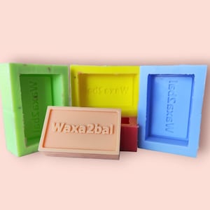 Silicone mold personalized with your logo, rectangular bar for soap or chocolate or candle.