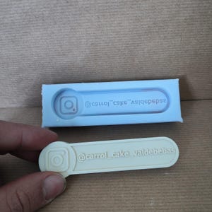 Mold to create chocolates with your name and intagram logo to attract customers.