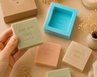 Custom Logo Square Soap Mold - Personalized Silicone Mold