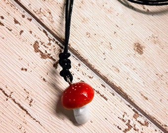 Red Toadstool pendant, Handmade Mushroom pendant, Red mushroom necklace, Red toadstool jewellery, Handmade mushroom pendant, Summer jeweller
